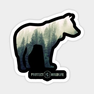 Protect Wildlife - Nature - Wolf Silhouette Magnet