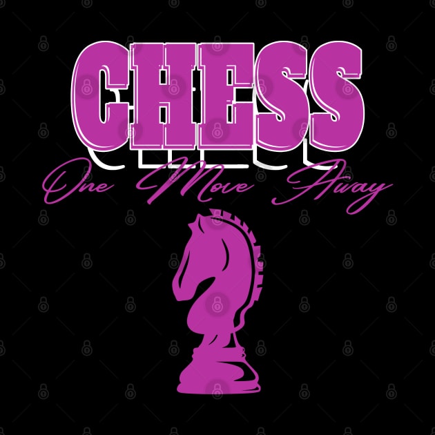 Chess Horse Pink One Move Away by AuburnQuailart