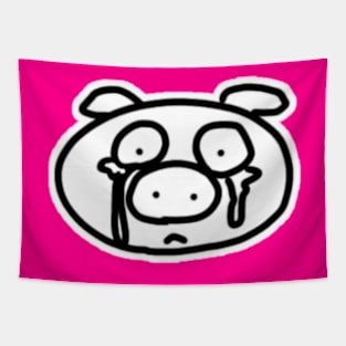 Crying Boo the kawaii pig. Tapestry