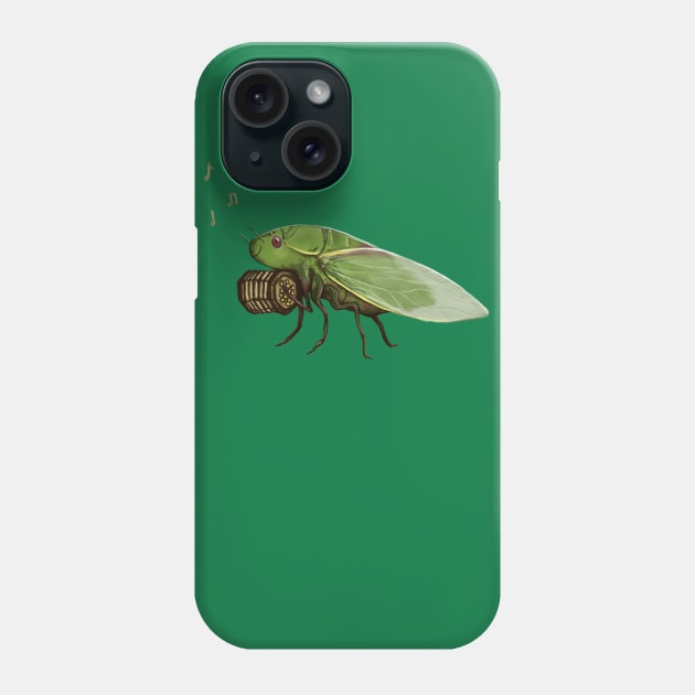 Cicada Playing a Squeezebox Phone Case by Sophie Corrigan