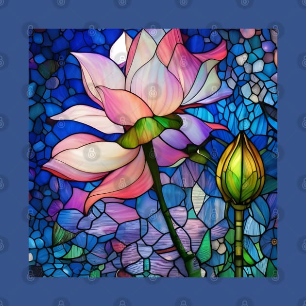 Stained Glass Lotus Flowers by Chance Two Designs