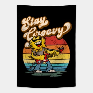 Stay Groovy Retro Rockin’ Summer Sun Tapestry
