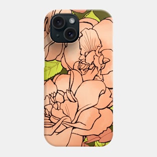 Splotchy Pink Ink Camellias Phone Case