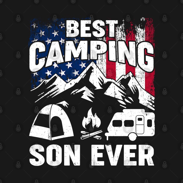 Best Camping Son Ever American Flag by Tuyetle