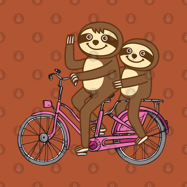 Sloths and bicycle by Plushism