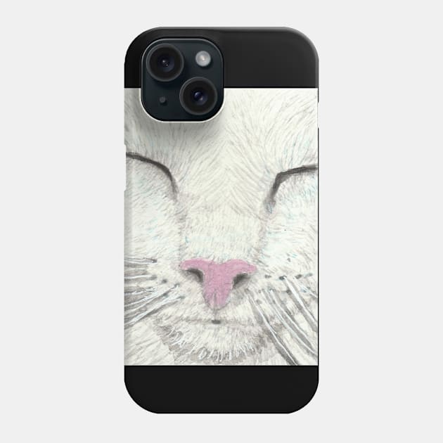 white cat face Phone Case by SamsArtworks