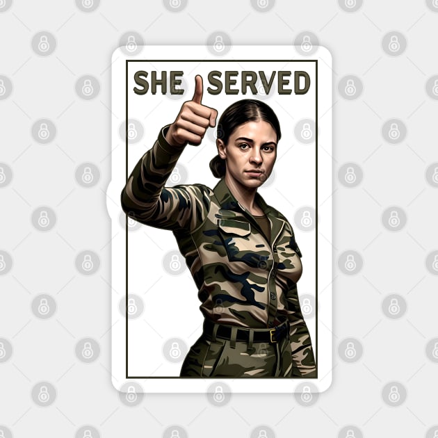 She Served Woman Veteran Magnet by triggerleo