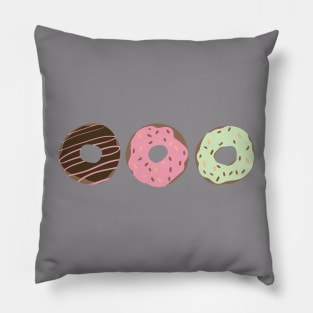 Cute Donuts Glaze Sprinkles Pink Chocolate Green Pillow