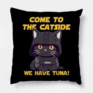 Funny Cute Black Sci-Fi Cat Dark side Pillow