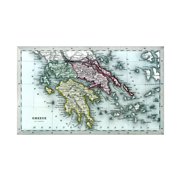 1835 Map of Greece by historicimage