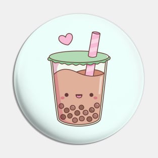 Cute Boba Tea Love Doodle Pin