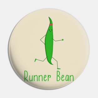 Funny Kawaii Runner Bean Graphic Running Gift Pin