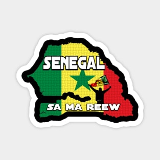 Senegal flag with Wolof Saying Senegal Sa Ma Reew Magnet