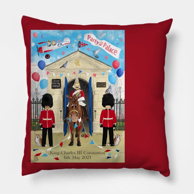 King Charles III Coronation Party at the Palace Special Edition Pillow by NattyDesigns