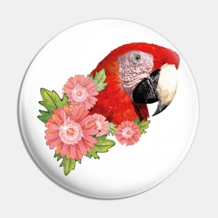 Scarlet macaw Pin