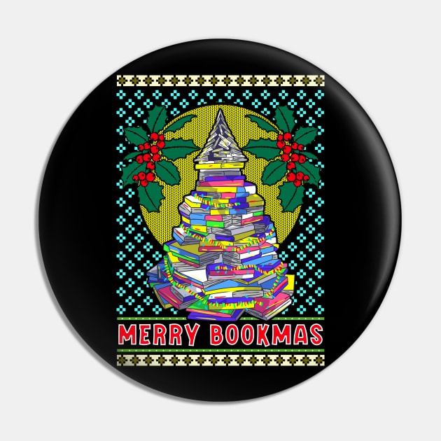 Ugly Christmas Bookish Tree Pin by KsuAnn