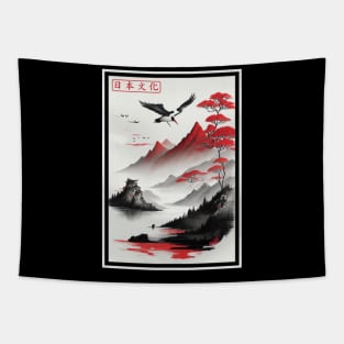 Japanese mountains Tapestry