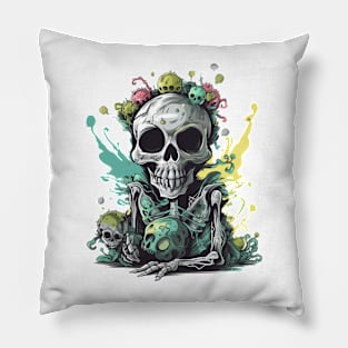 funny halloween skeleton Pillow