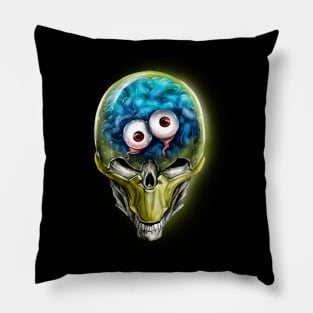 alien skull with eyes Pillow