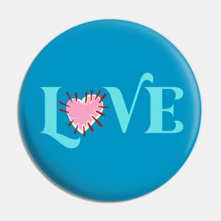 Love with a starburst heart Pin