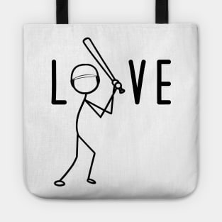 Cute Baseball Softball Player Love Tote