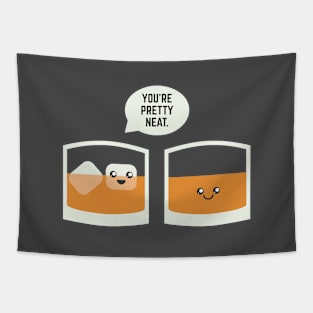 Funny Bourbon Drinker Bourbon Neat You're Pretty Neat Kawaii Tapestry