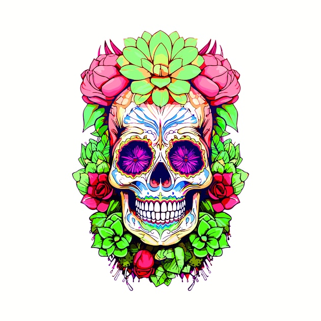 Day of the Dead Sweet Skull Halloween El dia de los Muertos by albaley