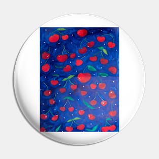 Cherry pattern Watercolor Illustration Pin