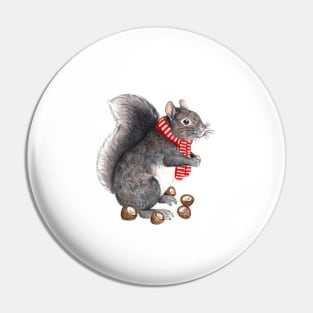 Grey Squirrel Pin