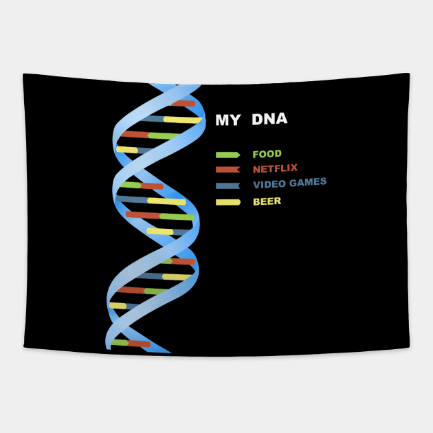 My DNA Geek Nerd Netflix Video Games Beer Tapestry by ballhard