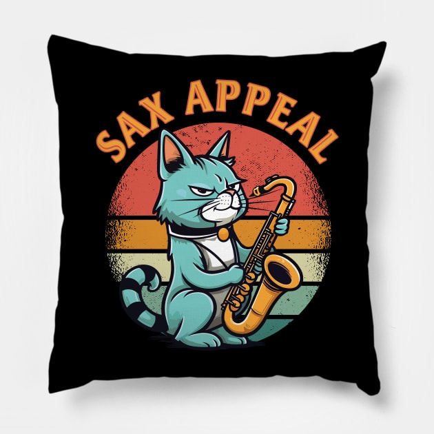 Sax Appeal - For Saxophone Players and Fans Pillow by Graphic Duster