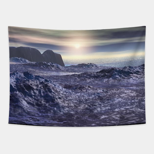 Frozen Sea of Neptune Tapestry by perkinsdesigns