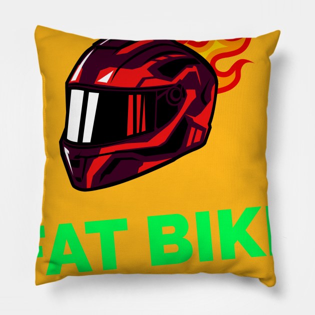 Fat Bike On Fire Pillow by With Pedals