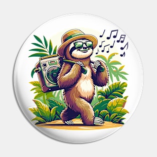 Groovy Sloth Stroll Jungle Beats Pin