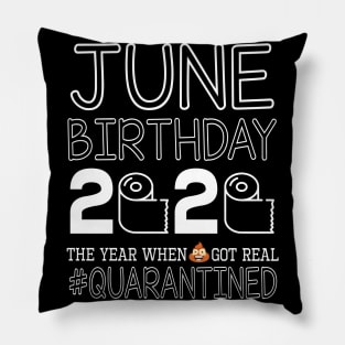 June Birthday 2020 With Toilet Paper The Year When Poop Shit Got Real Quarantined Happy Pillow