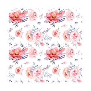 Rose seamless pattern with watercolor 15 T-Shirt