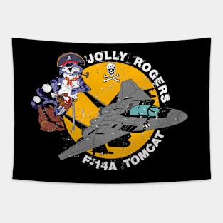 F-14 Tomcat - Jolly Rogers F14A Tomcat - Grunge Style Tapestry