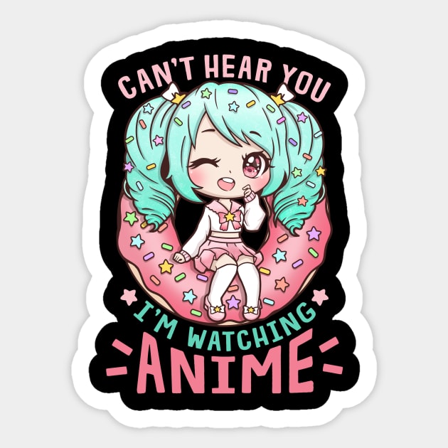 Creepy Dark Anime Girl with Skulls | Sticker