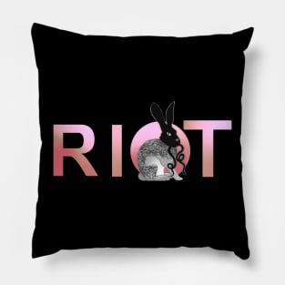 Riot rabbit with snake Pillow