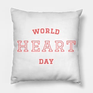 World Heart Day Red Text Design Pillow
