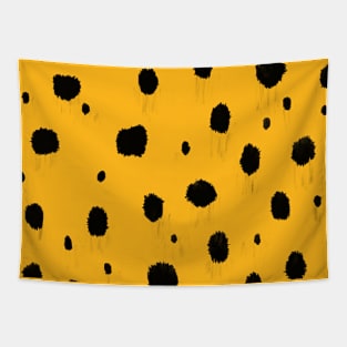 Black and Yellow Cheetah Print Tapestry