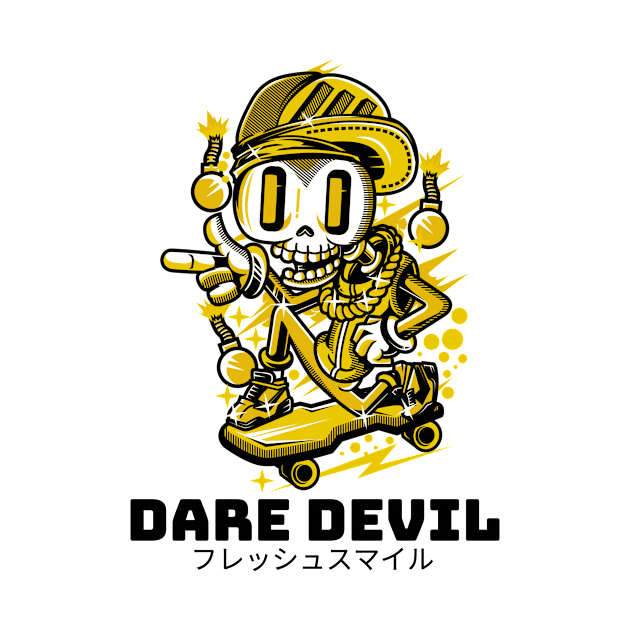 Dare Devil Skeleton Skateboarder by BradleyHeal