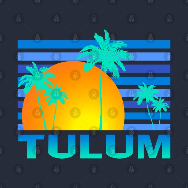 Tulum Mexico Palm Tree Sunset Tropical Vacation by Pine Hill Goods