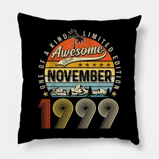 Awesome Since November 1999 Vintage 24th Birthday Pillow