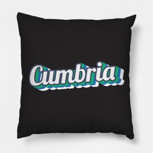 Retro Cumbria Text - The Lake District Pillow