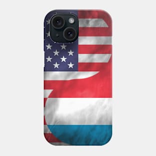 USA and Luxembourg Dual Flag Yin Yang Combination Phone Case