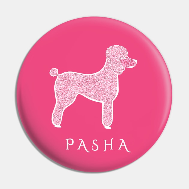 Pasha the Poodle - hot pink Pin by Green Paladin