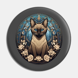 Siamese Cat Art Nouveau Pin