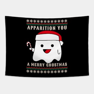 Apparition You A Merry Ghostmas - Merry Christmas Ugly Sweater Tapestry