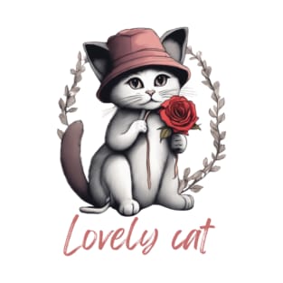 Lovely Cat Design T-Shirt